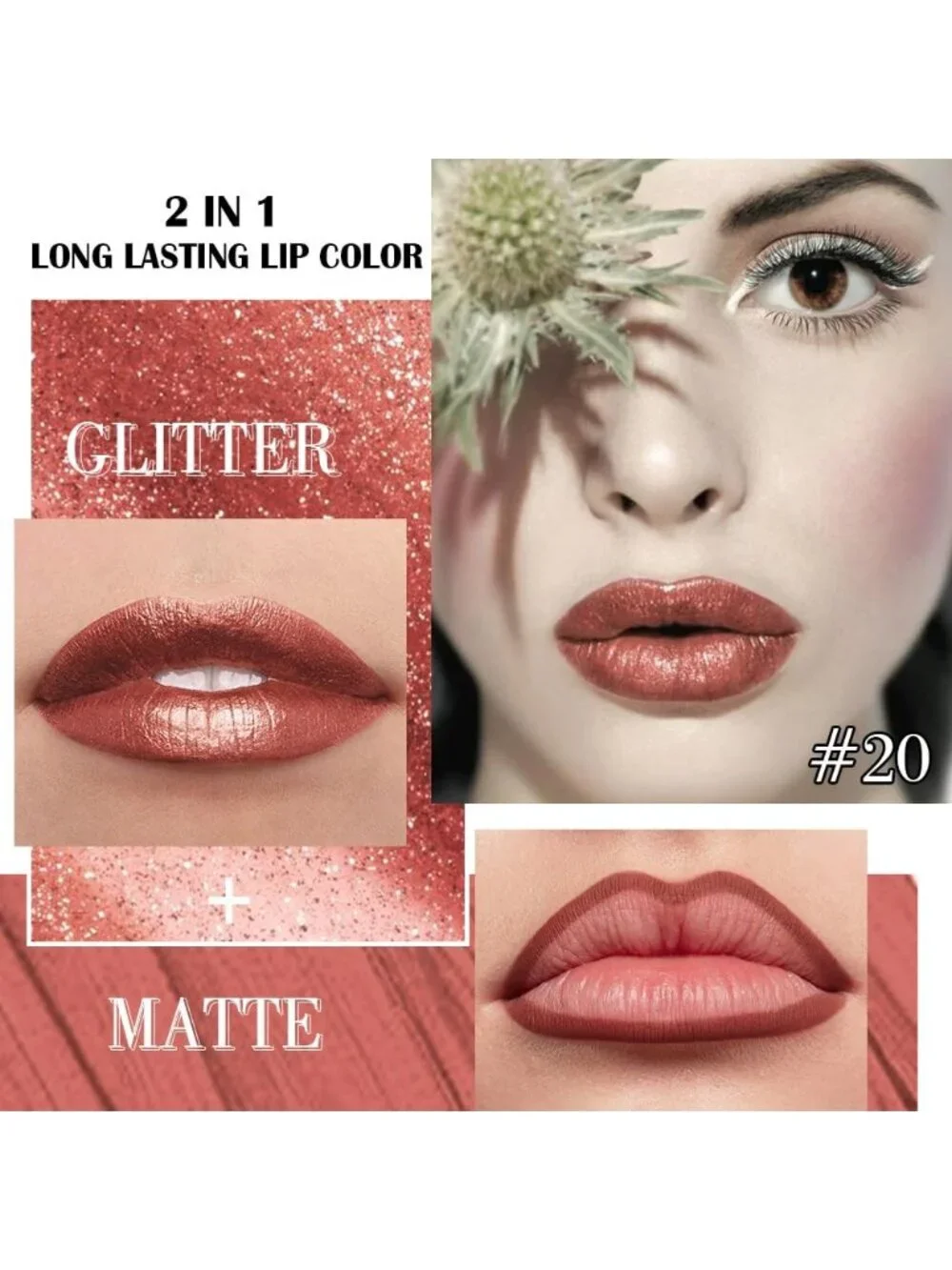 Womens 20# Copper-Metallic Glitter Liquid Lipstick lippies Lip Gloss